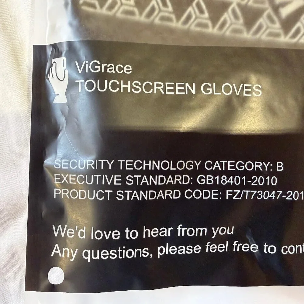 NWT ViGrace Black Winter Touchscreen Gloves Large